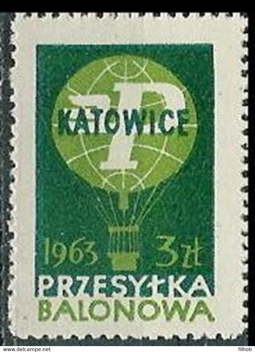 Poland Label - Balloon 1963 (L017): KATOWICE - Balloons