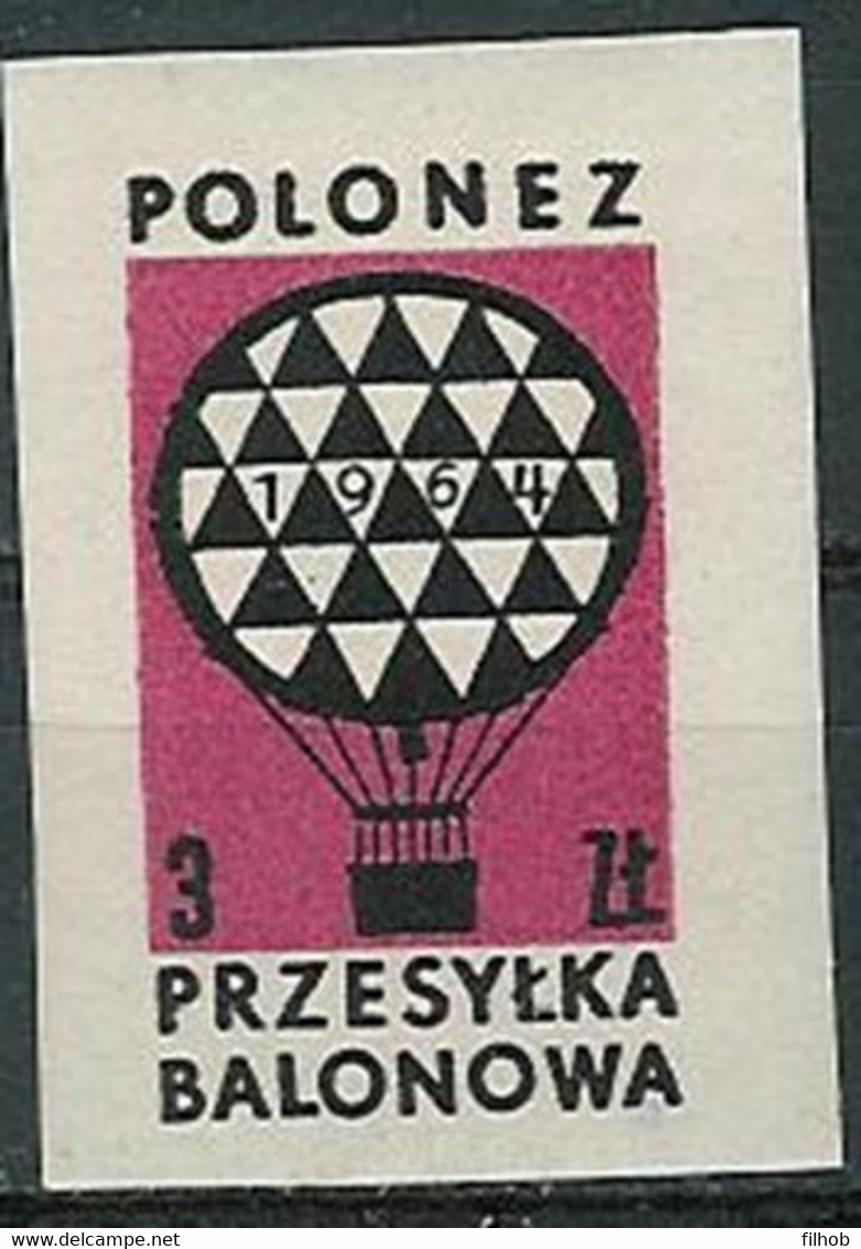 Poland Label - Balloon 1964 (L022): POLONEZ - Ballonpost