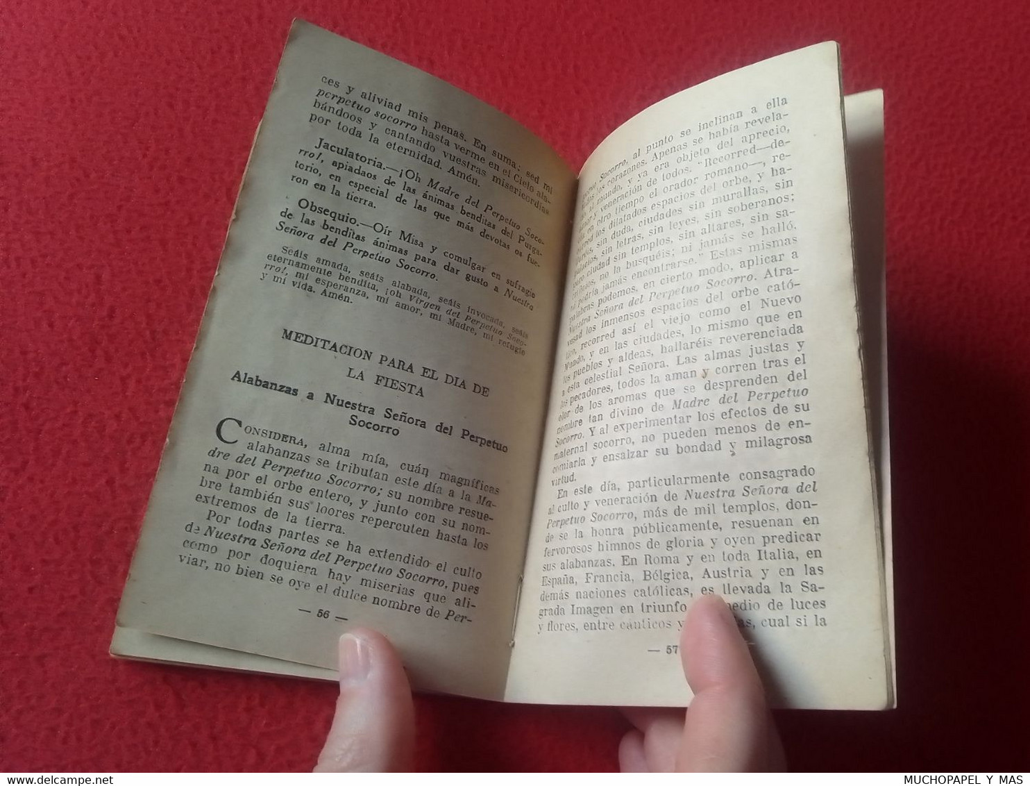 SPAIN ESPAGNE ANTIGUO LIBRO NOVENA EN HONOR DE NUESTRA SEÑORA DEL PERPETUO SOCORRO 1947 POR UN PADRE REDENTORISTA. BOOK.