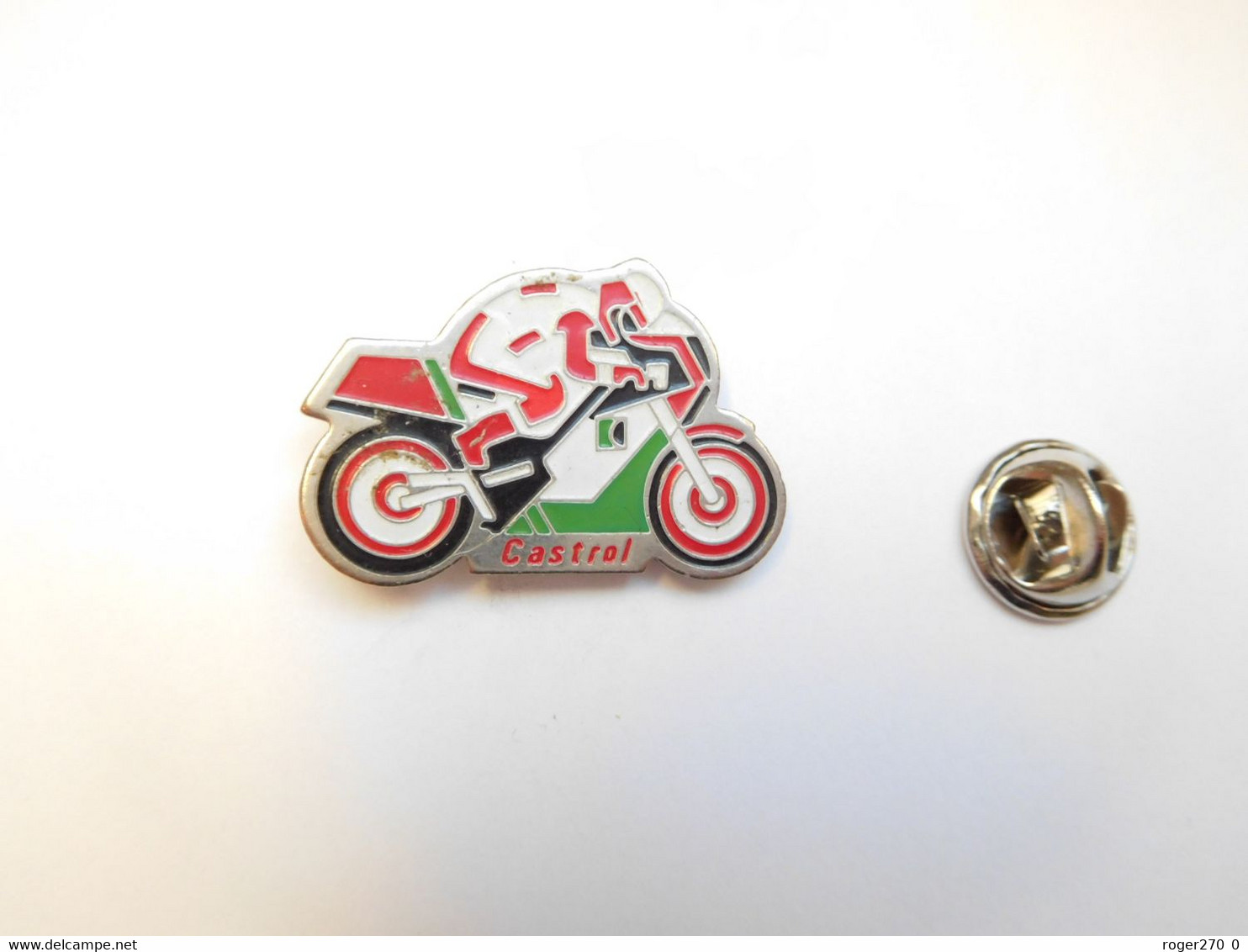 Beau Pin's , Moto , Oil Huile Castrol , Signé Alcara - Motos