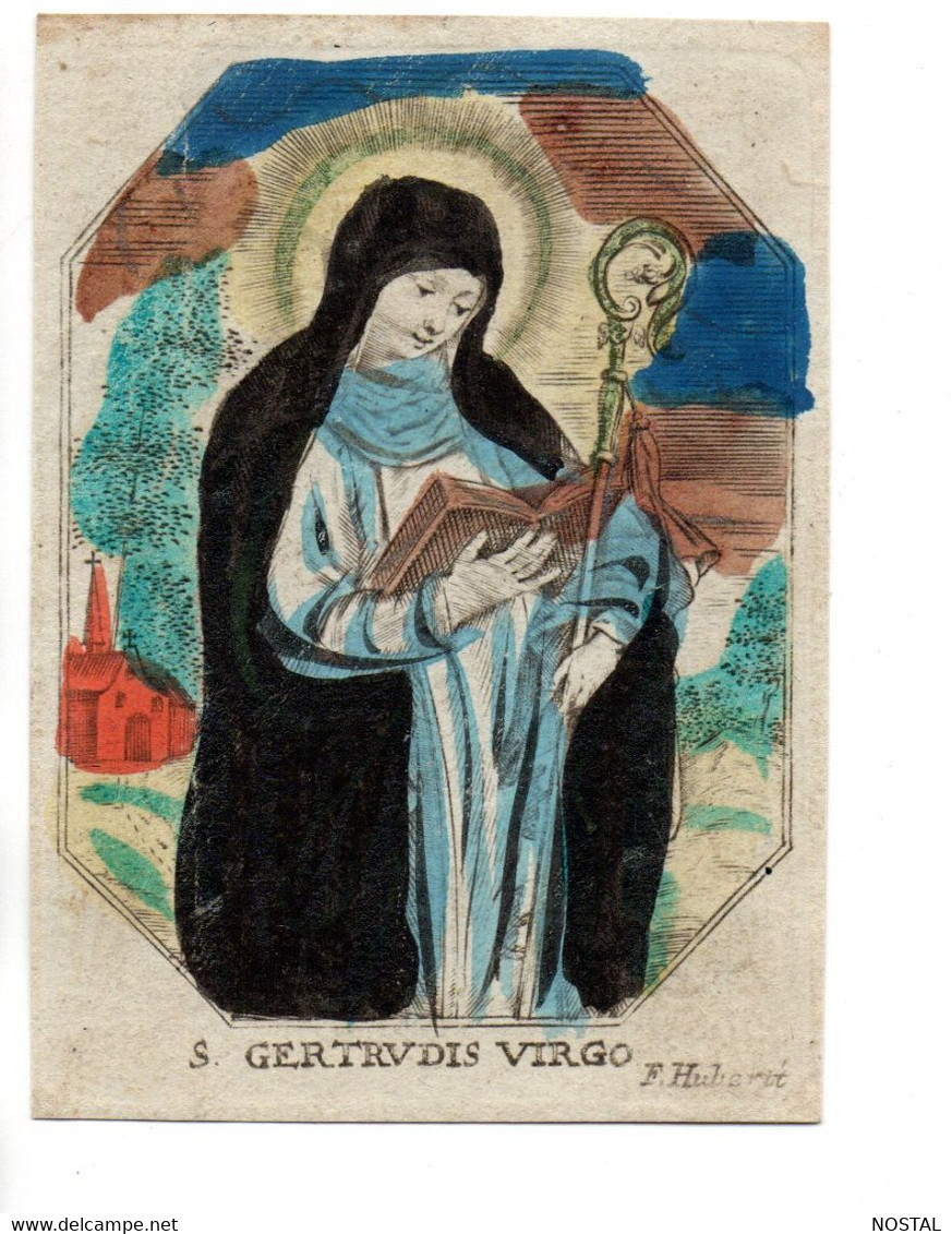 Image Pieuse  18 S. S.Gertrudis Virgo (F.Huberti) 7 X 9,5 Cm - Images Religieuses