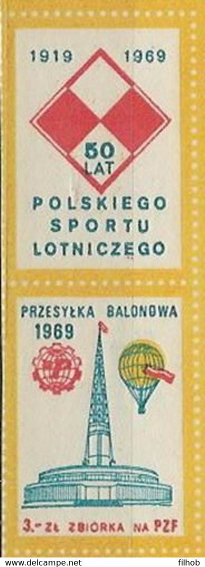 Poland Label - Balloon 1969 (L028): Poznan Fair XXXVIII MPT 25 Y. PRL Sport - Ballonpost