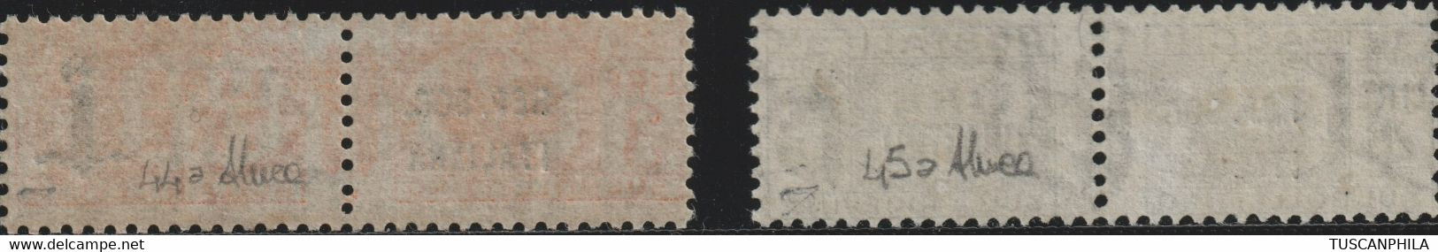 Repubblica Sociale 1944 Serie Di 2 Valori Pacchi Postali Sass. 44a/45a MNH** Certificato Cv 3100 - Pacchi Postali