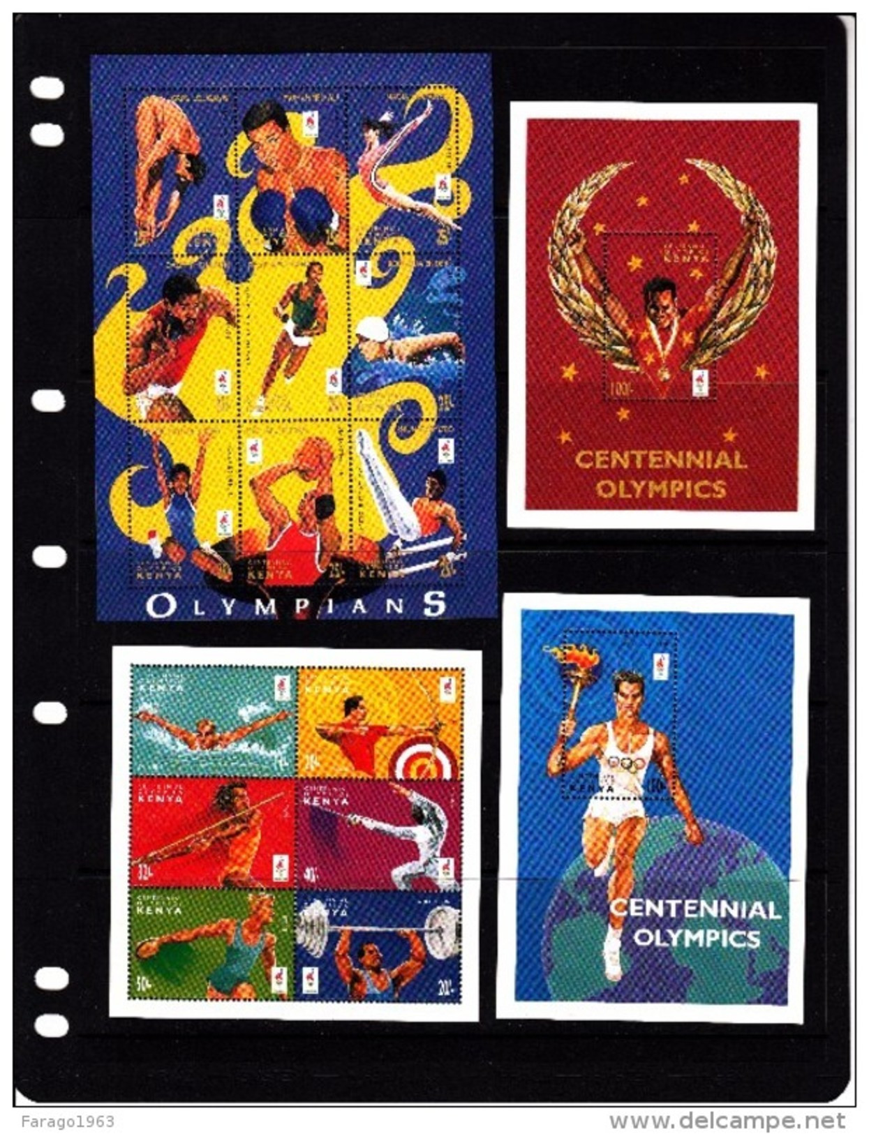 1996 Kenya Olympic Games Complete Set Of 5 Sheets NH (Basketball - Jordan, Boxing Ali) - Kenia (1963-...)