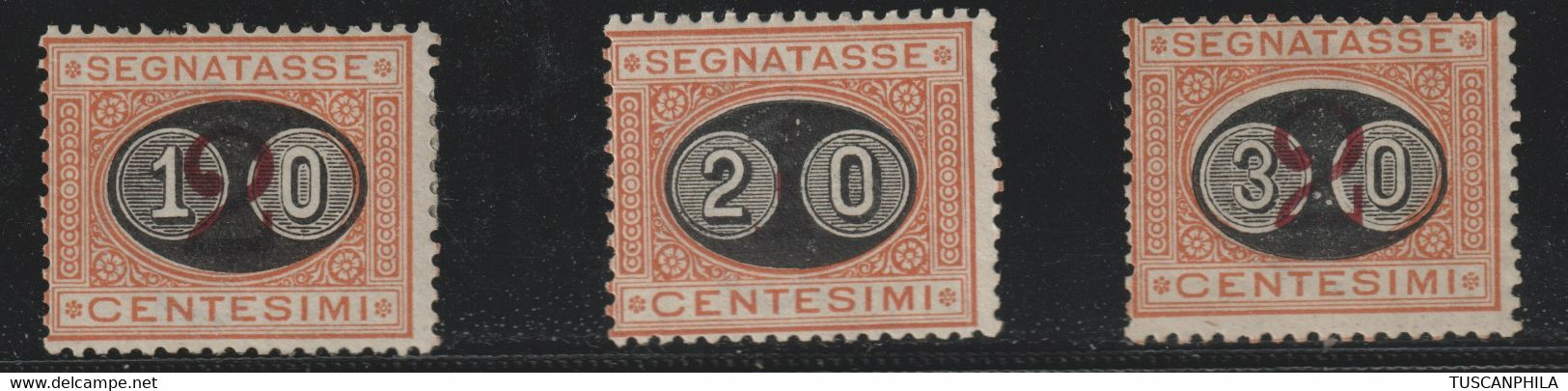 Regno D'Italia 1890 Serie Completa Sass. 17/19 MH* Cv 1600 - Strafport