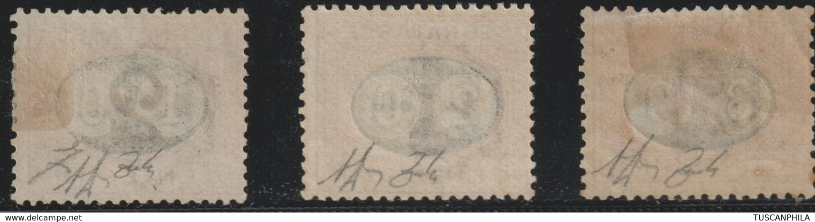 Regno D'Italia 1890 Serie Completa Sass. 17/19 MH* Cv 1600 - Taxe