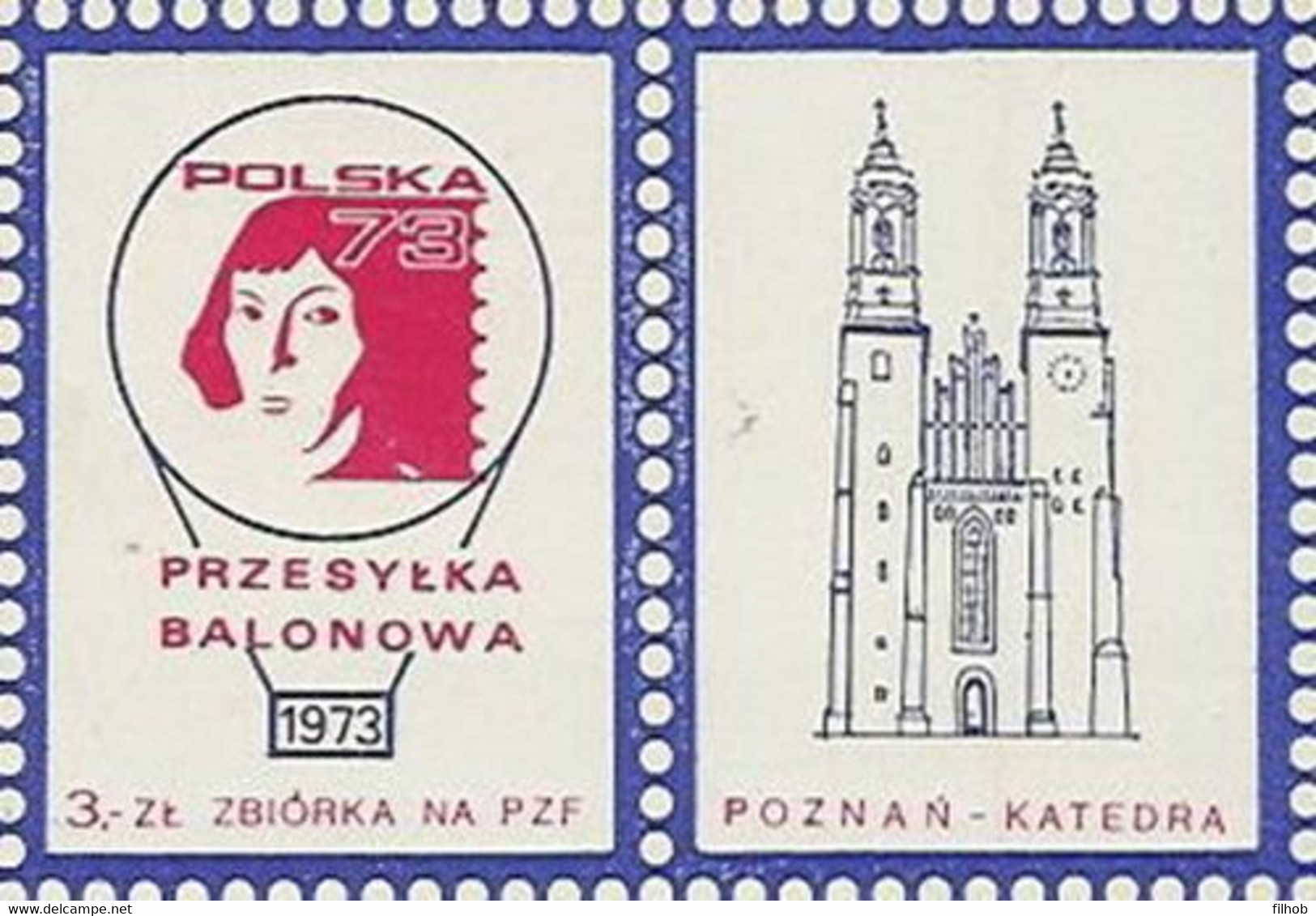 Poland Label - Balloon 1973 (L030): Poznan Exhibition Polska 73 - Balloons