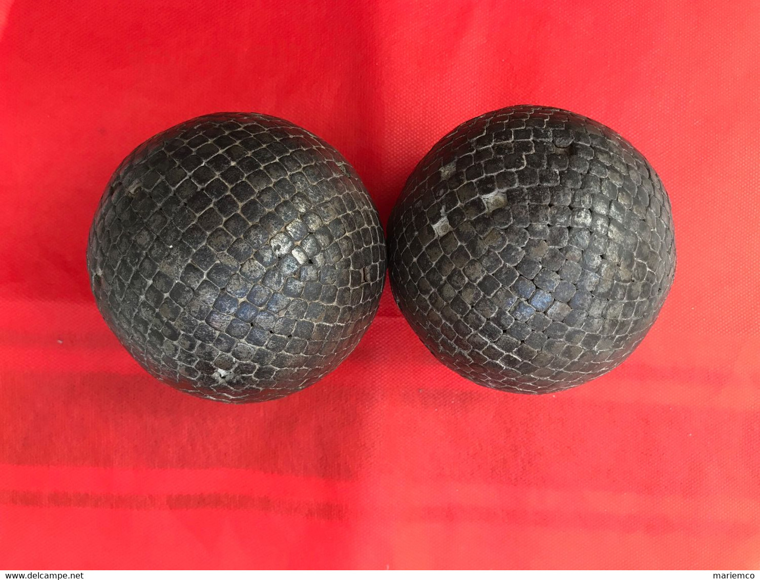 2 BOULES PETANQUES LYONNAISES CLOUTÉEES CUIVRE - Bocce