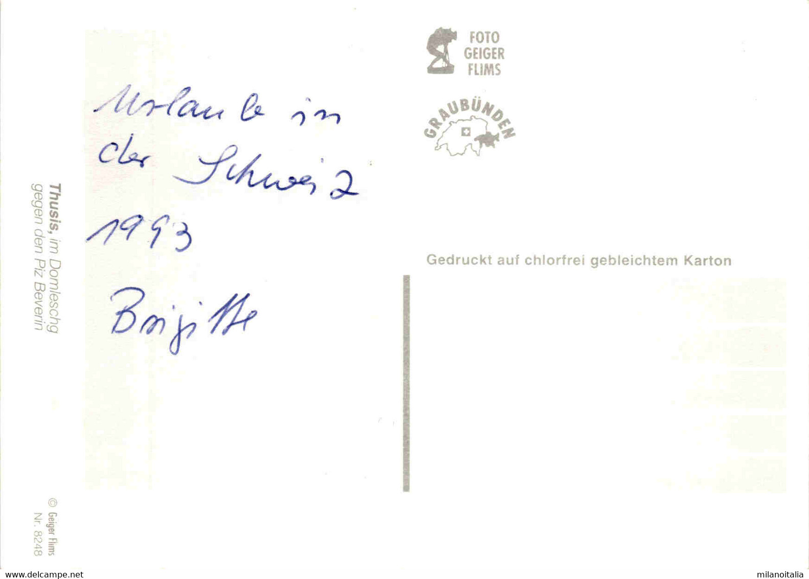 Thusis, Im Domleschg Gegen Den Piz Beverin (8248) * 1993 - Bever