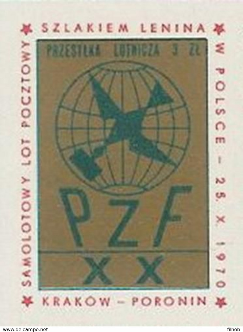 Poland Label - Airplane 1970 (L038): Krakow - Poronin The Route Of Lenin - Airplanes