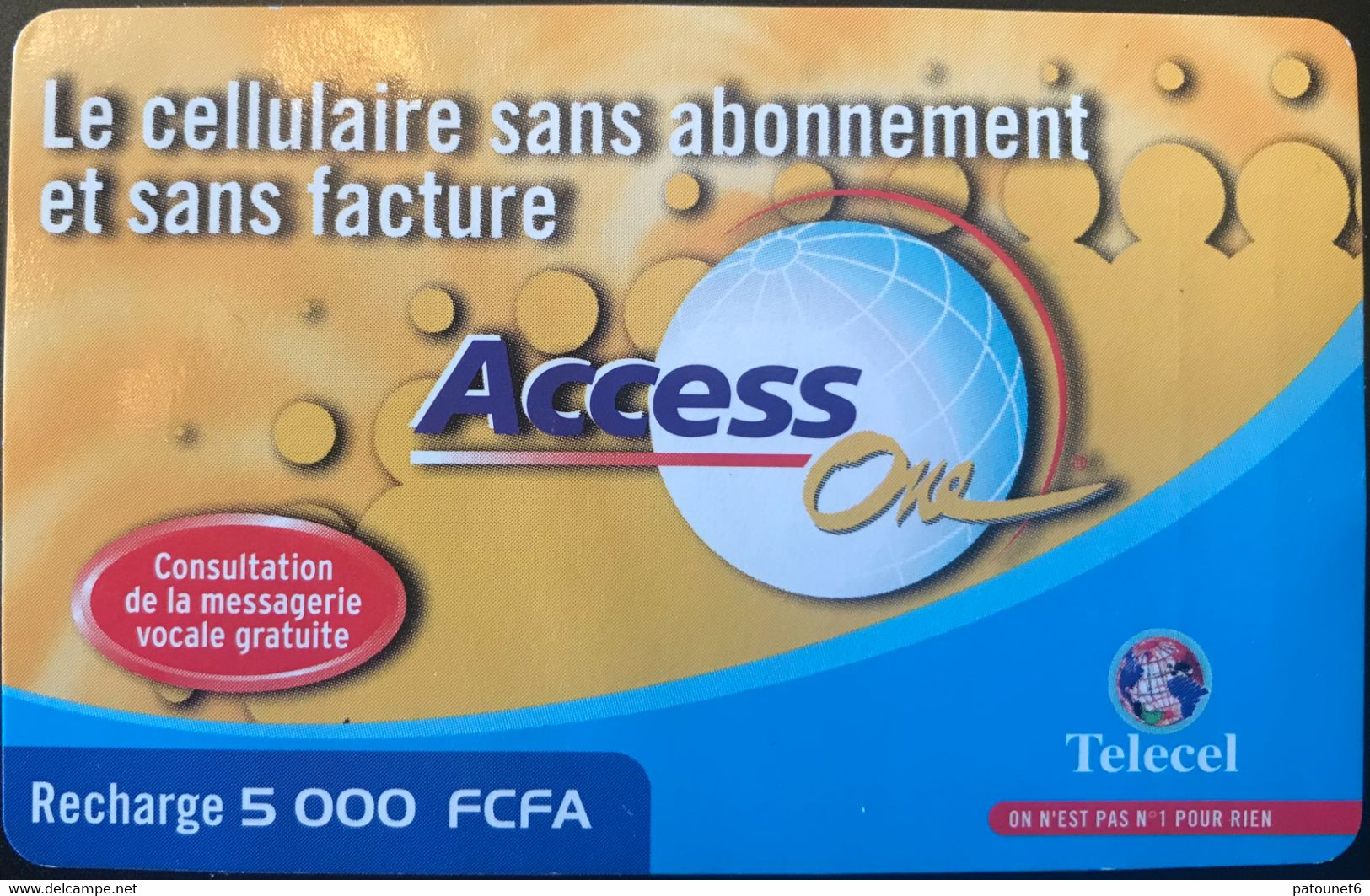 COTE D'IVOIRE  -  Recharge  -  Telecel  - Access One  -  5.000 F CFA - Ivoorkust