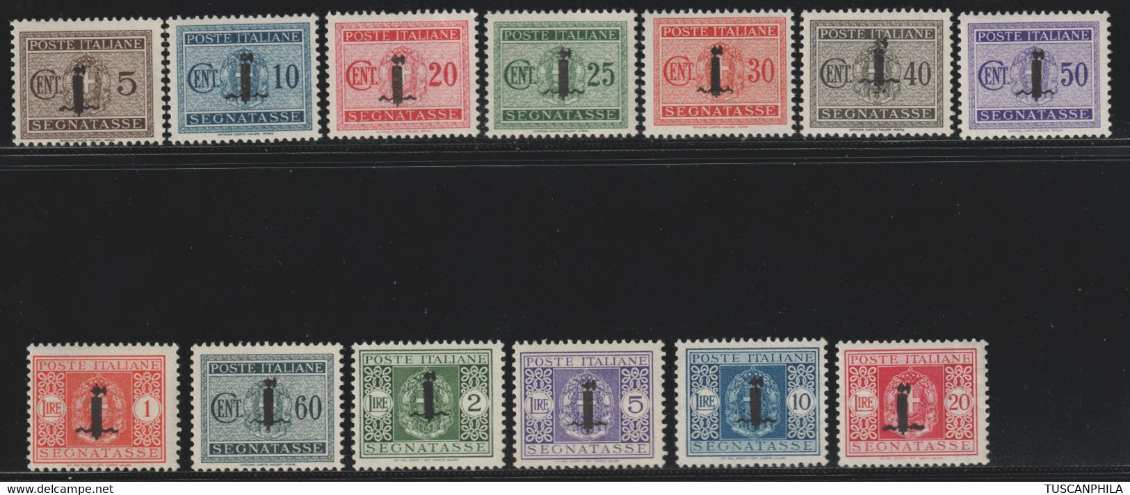 Repubblica Sociale 1944 Serie Completa Sass. 60/72 MNH** Cv 1000 - Taxe