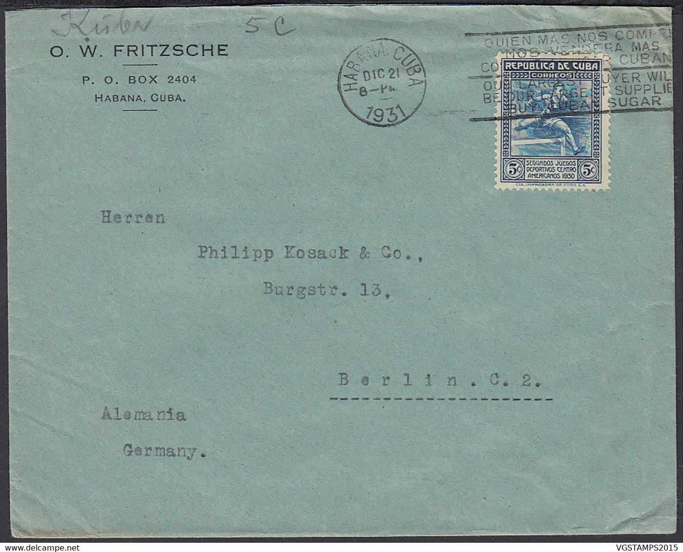 Cuba 1931 - Lettre De La Habana à Destination Allemagne...................... (VG) DC-10197 - Oblitérés