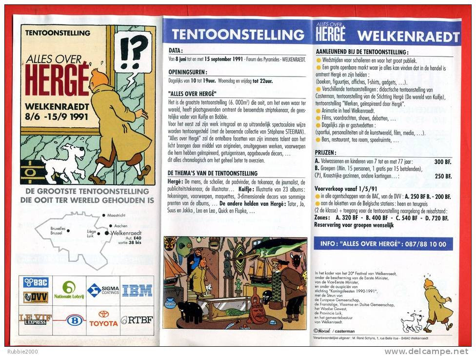 EXPOSITION 1991 TOUT HERGE A WELKENRAEDT TENTOONSTELLING ALLES OVER HERGE - Affiches & Posters