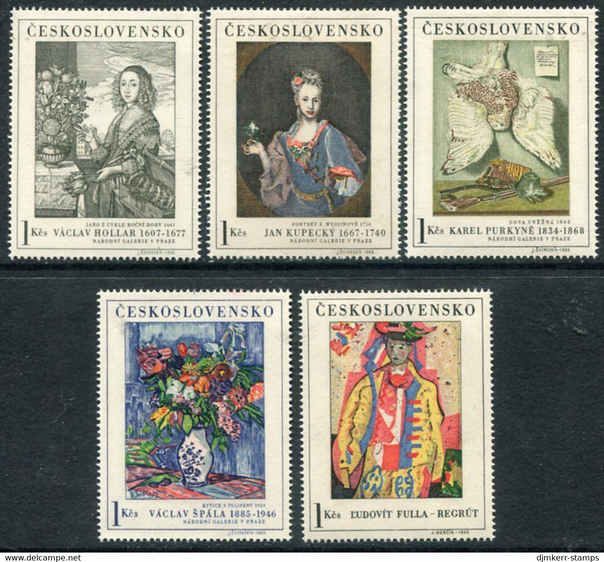 CZECHOSLOVAKIA 1966 National Gallery Paintings I MNH / **..  Michel 1668-72 - Unused Stamps