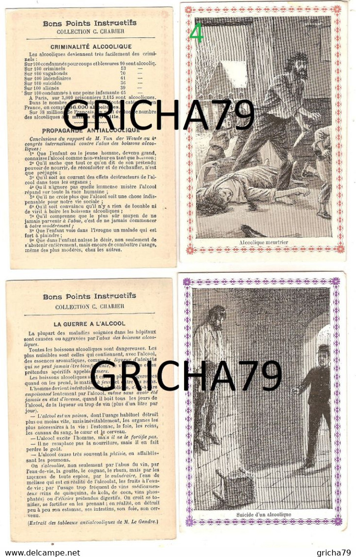 BONS POINTS INSTRUCTIFS - COLLECTION C. CHARIER - ALCOOLIQUE MEUTRIER ET SUICIDE D UN ALCOOLIQUE - Collections