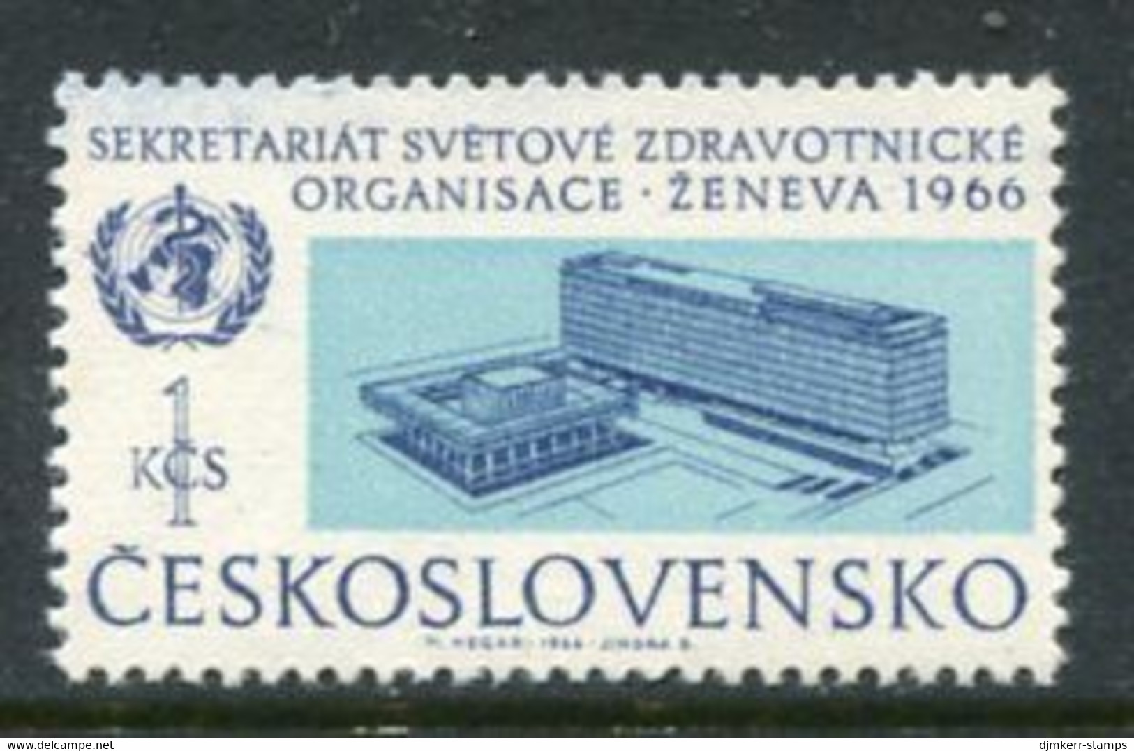 CZECHOSLOVAKIA 1966 WHO Building  MNH / **.  Michel  1616 - Unused Stamps