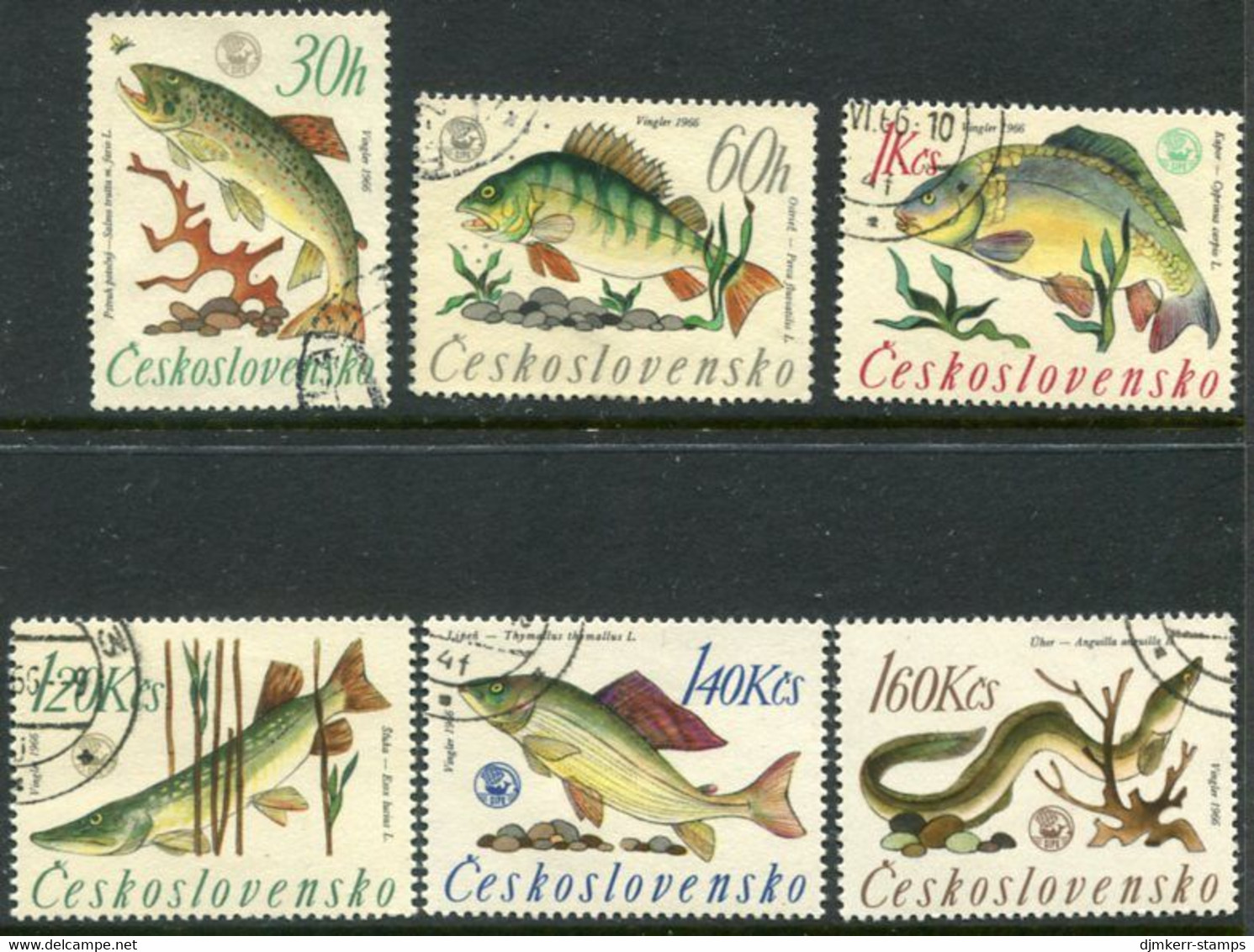 CZECHOSLOVAKIA 1966 Angling World Championship  Used.  Michel  1609-14 - Used Stamps