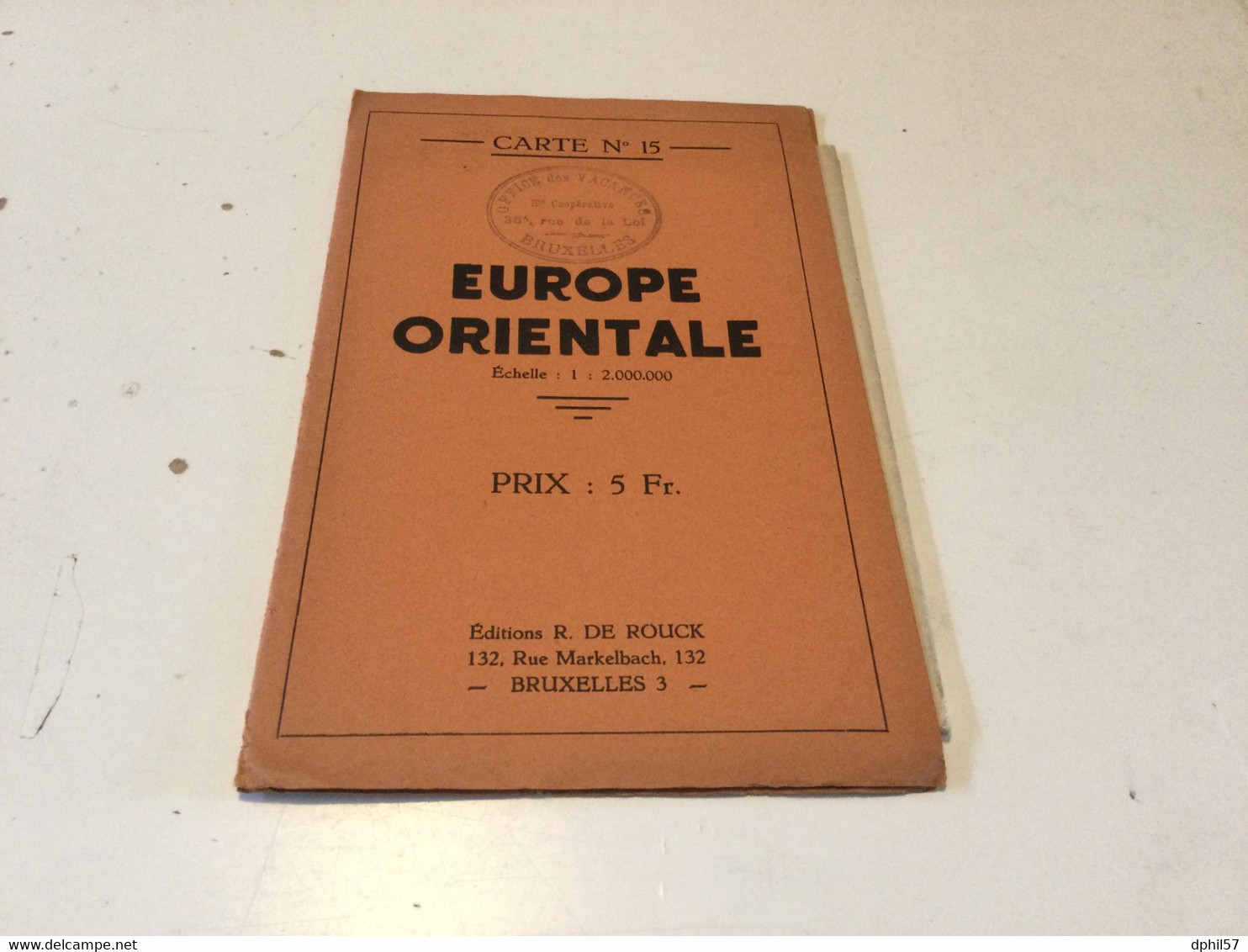 Ancienne Carte De L’Europe Orientale (édition De Rouck) - Geographical Maps