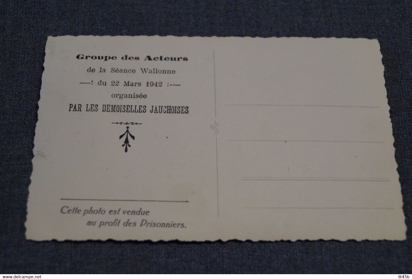 Belle Ancienne Carte 1942,groupe D'acteurs,Orp-Jauche,pour Les Prisonniers, Pour Collection - Orp-Jauche