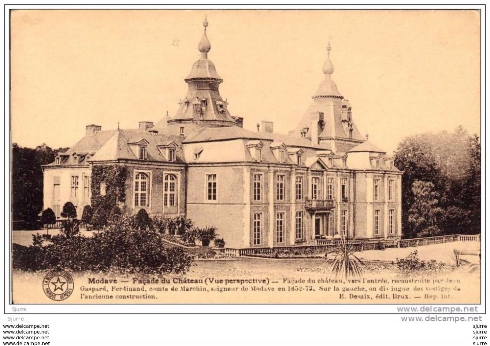 MODAVE - Château De MODAVE - Façade - Verso Carte D'honneur Pensionnat N.D. Nouveau Bois - Kasteel - Modave