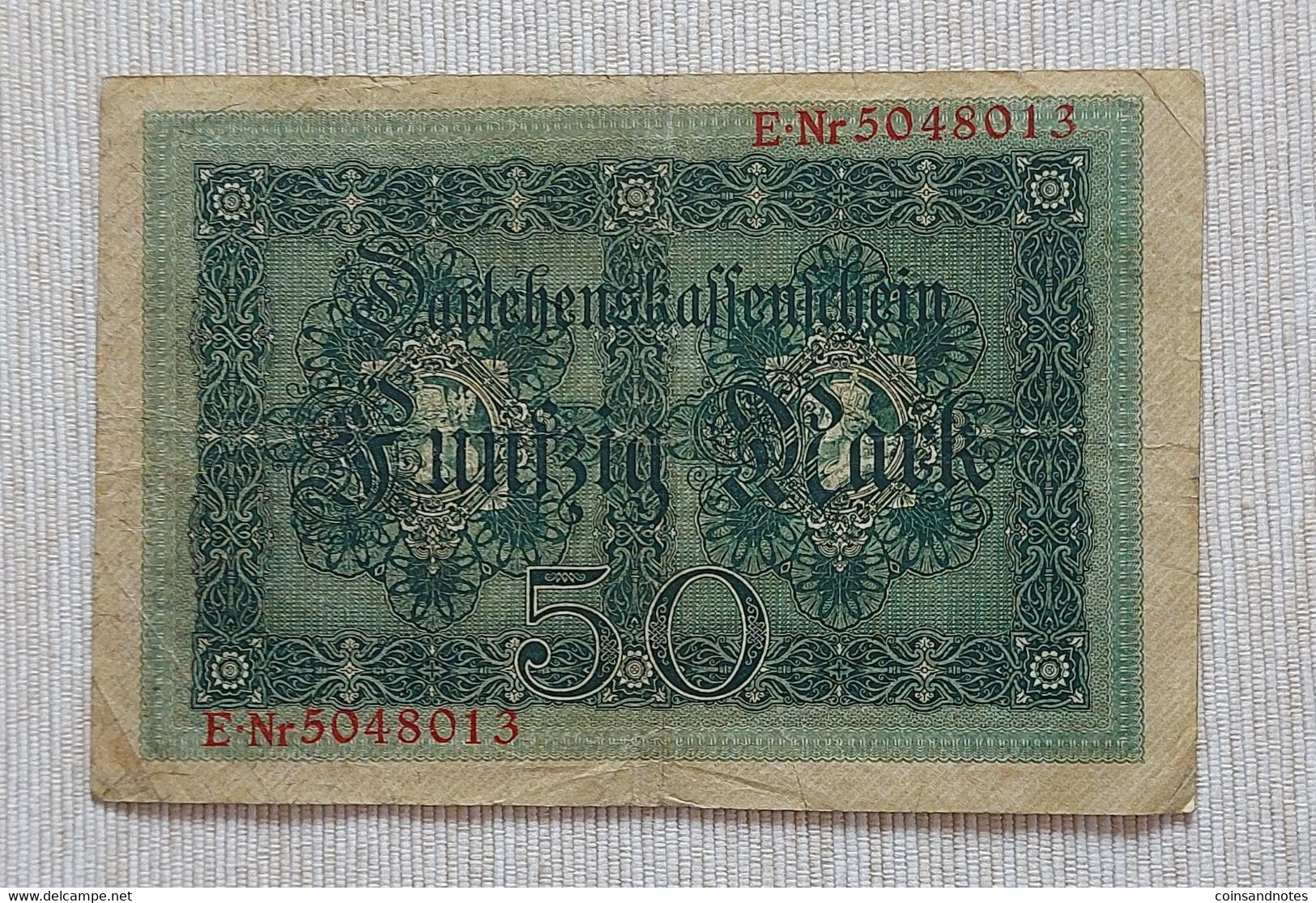 Germany 1914 - 50 Mark - Darlehenskassenschein - No E.Nr 5048013 - P# 49b - VVF - 50 Mark