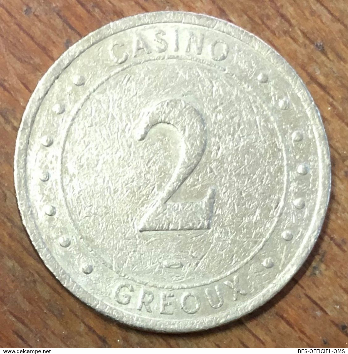 04 GÉOUX-LES-BAINS CASINO JETON DE 2 EUROS MONNAIE DE PARIS SLOT MACHINE CHIPS TOKENS COINS GAMING - Casino