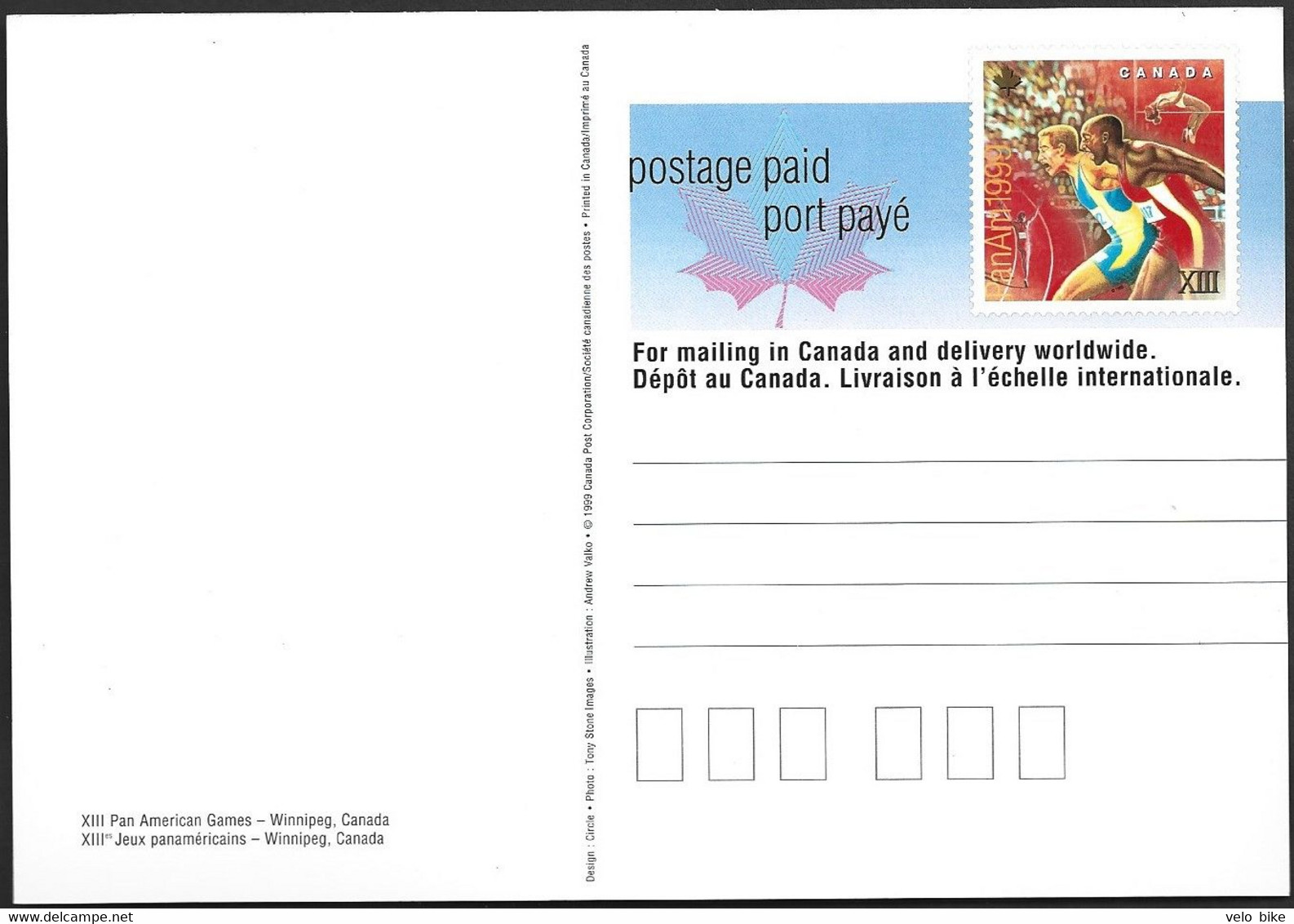 Canada Postal Stationery Port Paye PP Winnipeg  Pan American Games Atletic High Jump Run - Sonstige & Ohne Zuordnung