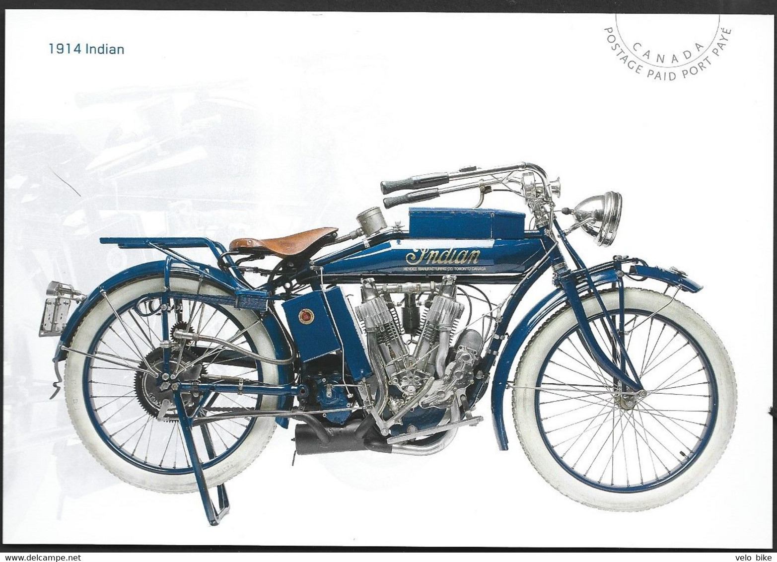 Canada Postal Stationery Port Paye PP Indian 1914 Motorcycle Bike - Other & Unclassified