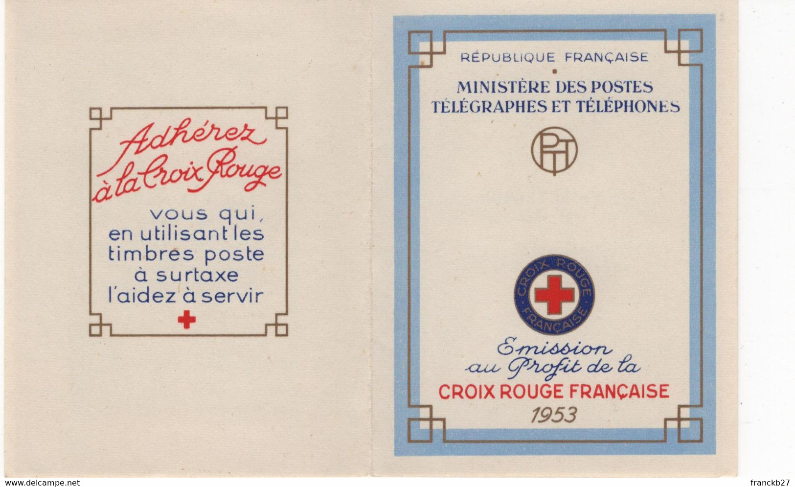 1953 - Carnet Croix Rouge - Etat Neuf - Croce Rossa