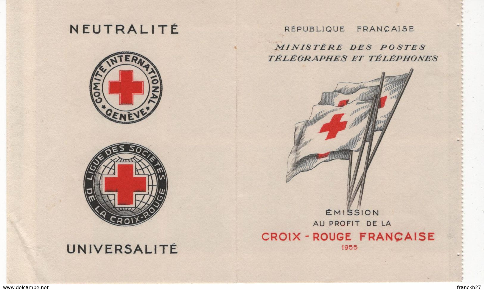 1955 - Carnet Croix Rouge - - Croce Rossa