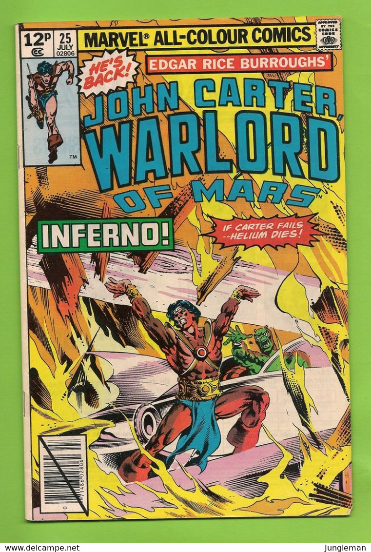 John Carter Warlord Of Mars # 25 - Marvel Comics - In English - July 1979 - TBE / Neuf - Marvel