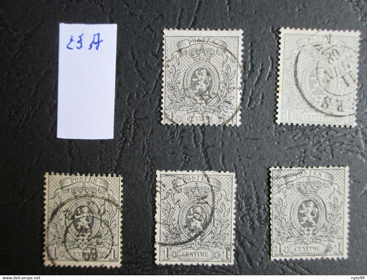 Nr 23A - 5 Stuks - Kleurschakeringen - OCB € 70 à 5% - 1866-1867 Coat Of Arms