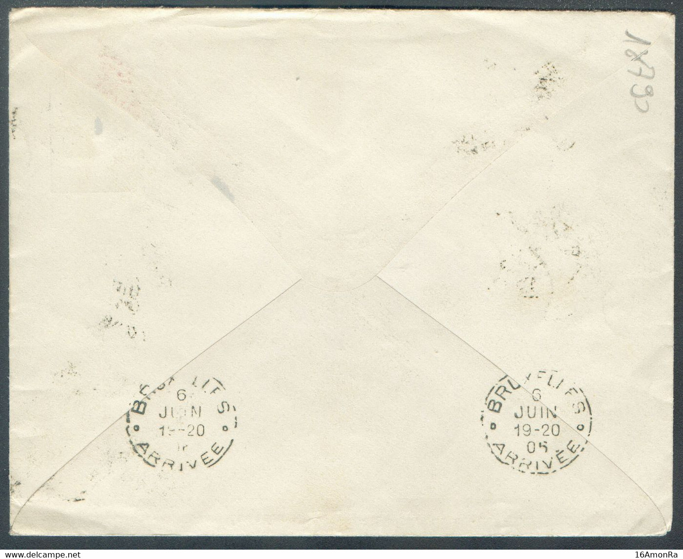 CANTONS De L'EST - E.P. Enveloppe 10c. Fine Barbe Obl. De BATTICE 6 Juin 1906 vers Bruxelles.  De Plus, Au Verso : Cache - Letter Covers