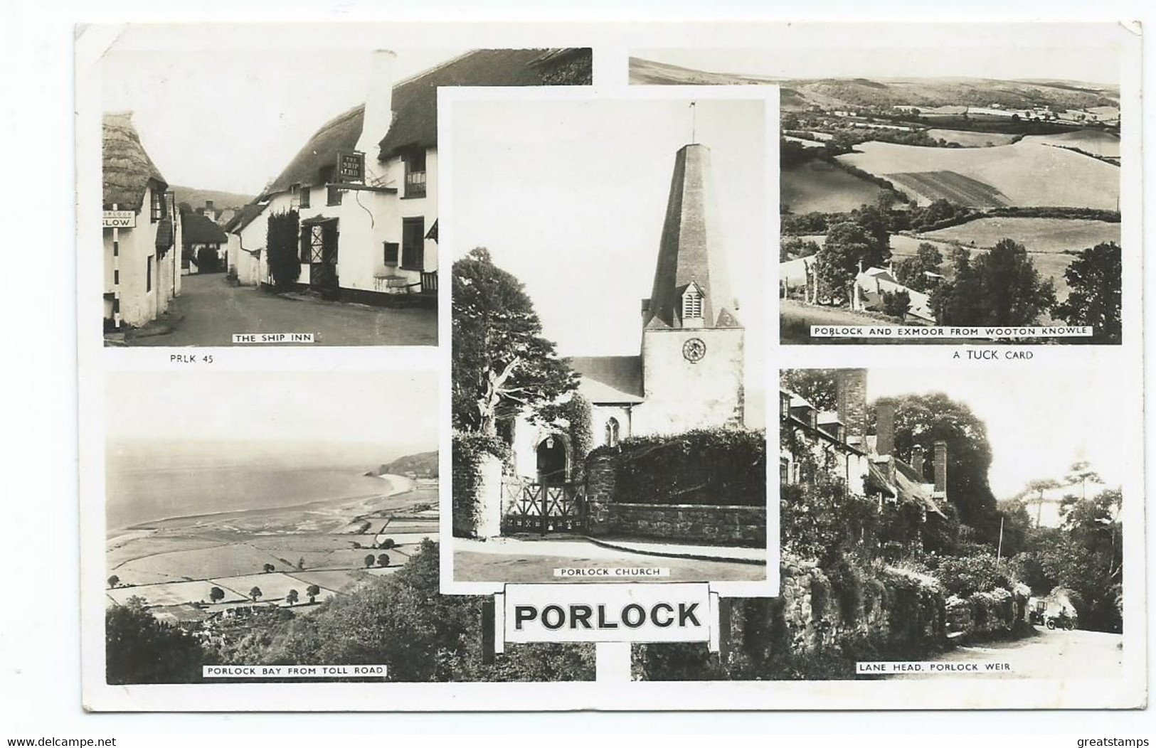 SOMERSET PORLOCK MULTIVIEW RP  TUCKS POSTED 1949 - Cheddar