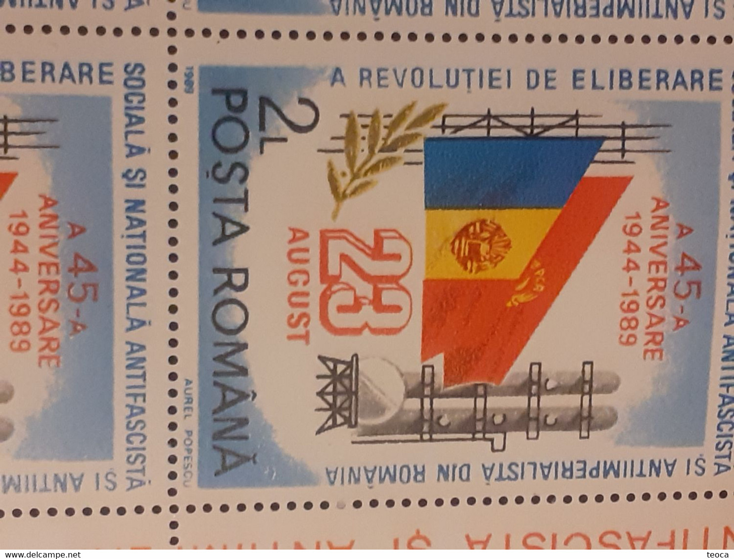 Stamps Errors Romania 1989, Mi 4544 Printed With With Circle Color BF X4  Mnh - Abarten Und Kuriositäten