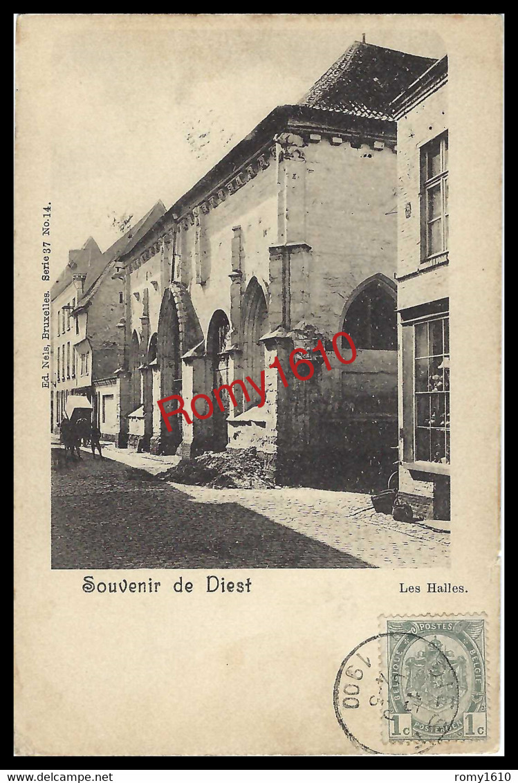 DIEST. Les Halles - Petit Attelage. Nels Série 37, N°14.   Envoyée En 1900. 2 Scans - Diest