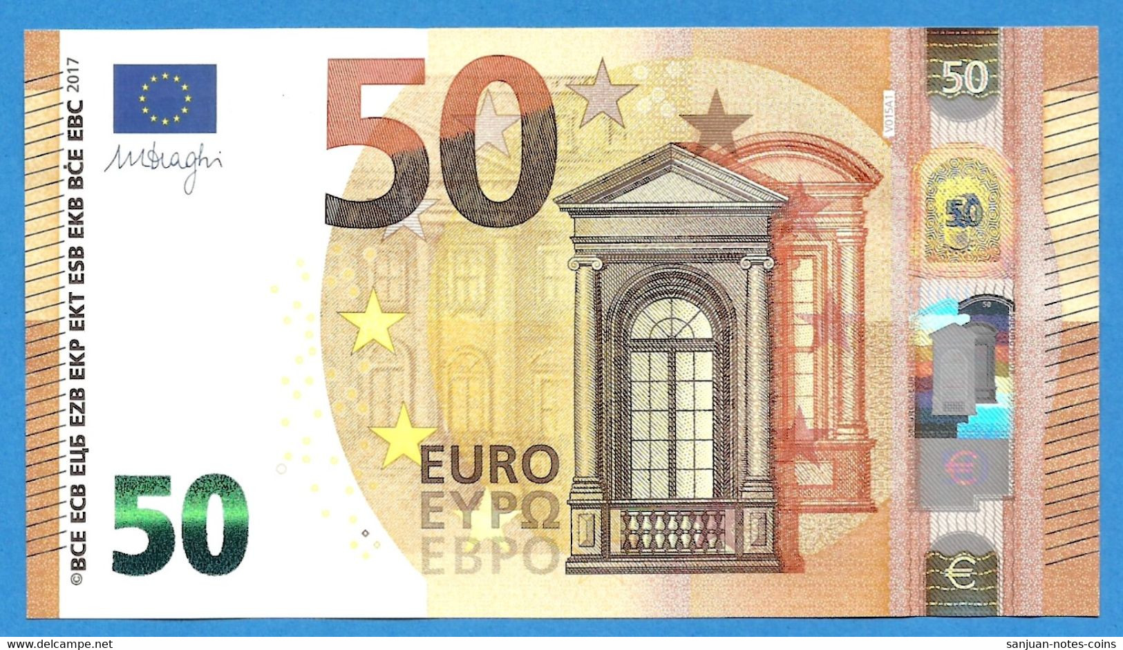 50 EURO SPAIN DRAGHI VB-V015A1 UNC-FDS (D128) - 50 Euro