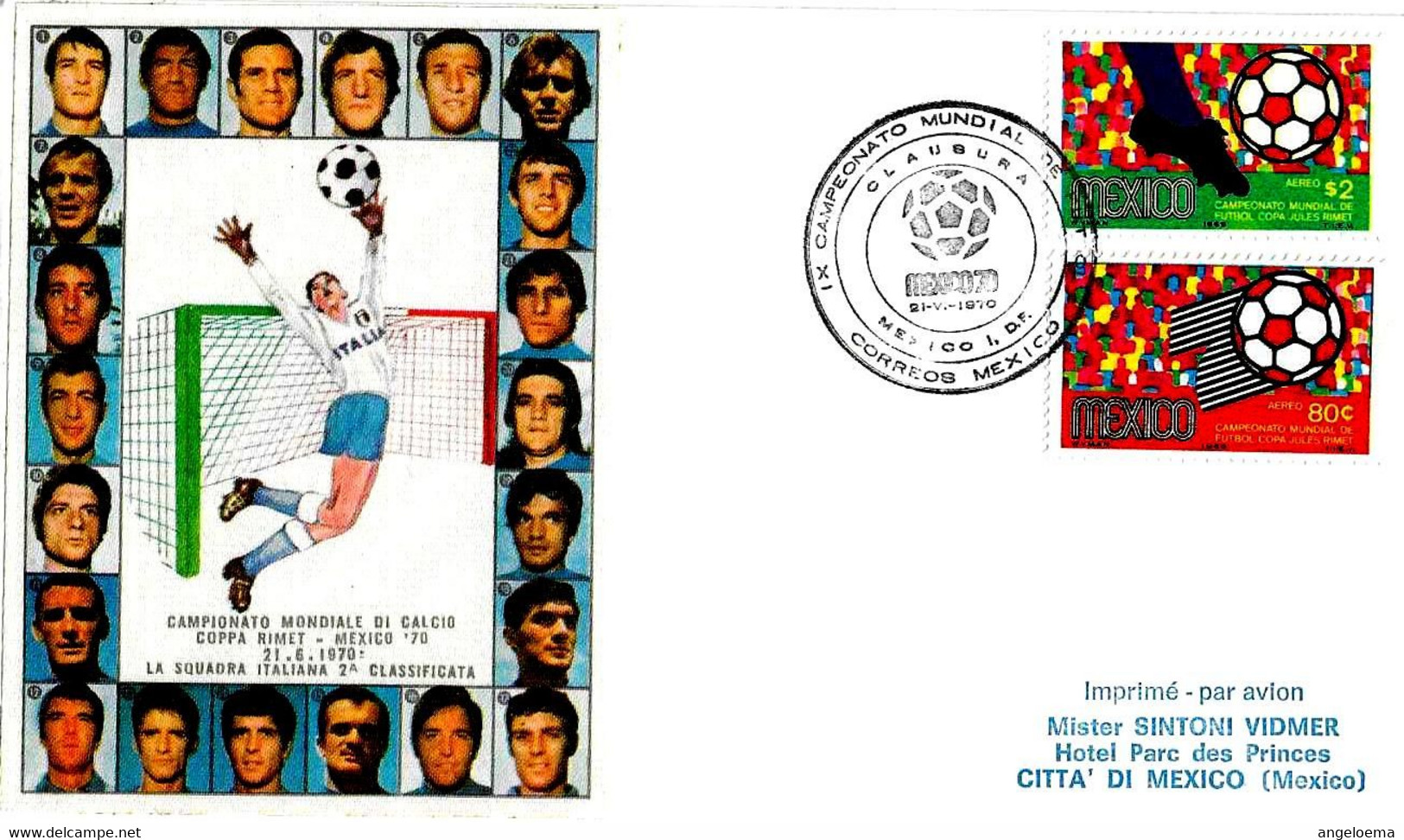 MESSICO - 1970 Coppa Del Mondo Calcio Finale BRASILE-ITALIA 4-1 Annullo Speciale Messico Su Fdc Filagrano - 5614 - 1970 – Mexique