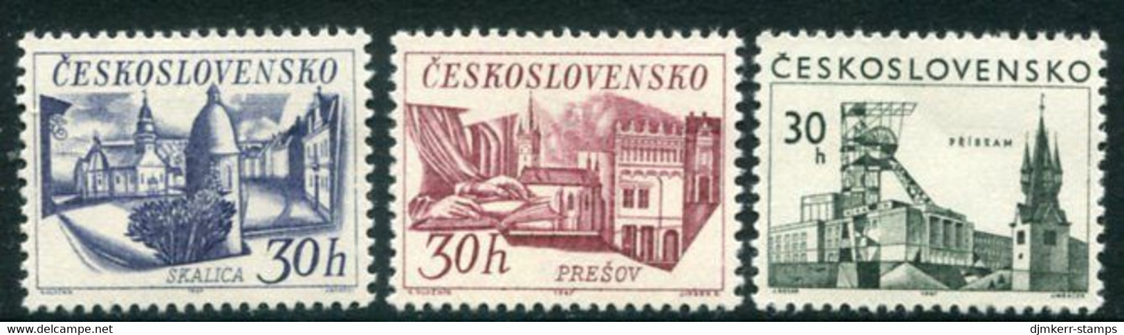 CZECHOSLOVAKIA 1967 City Views MNH / **.  Michel  1721-23 - Unused Stamps
