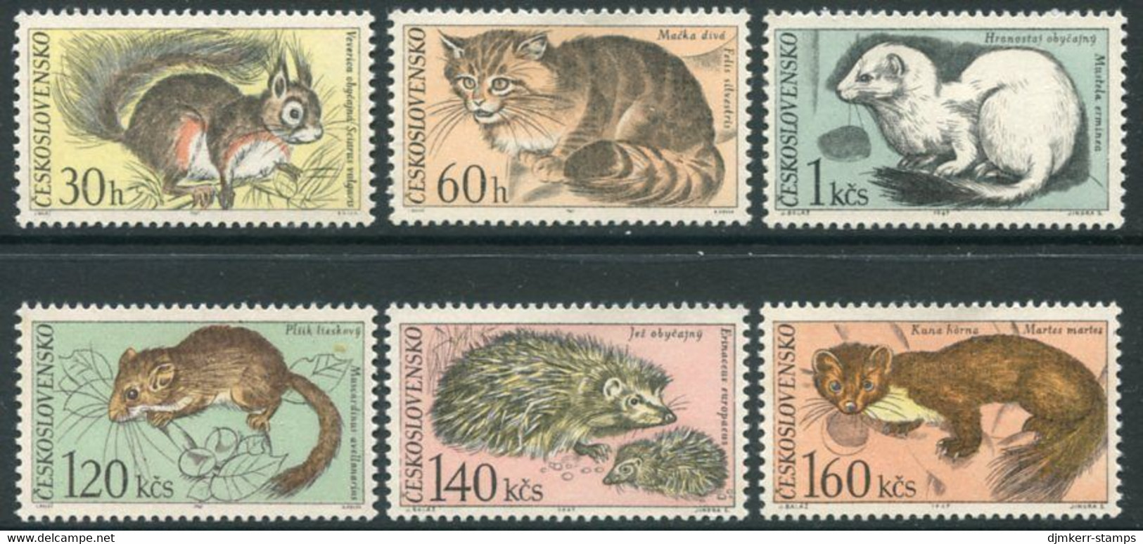 CZECHOSLOVAKIA 1967 Mammals In Slovak National Parks MNH / **.  Michel  1731-36 - Unused Stamps