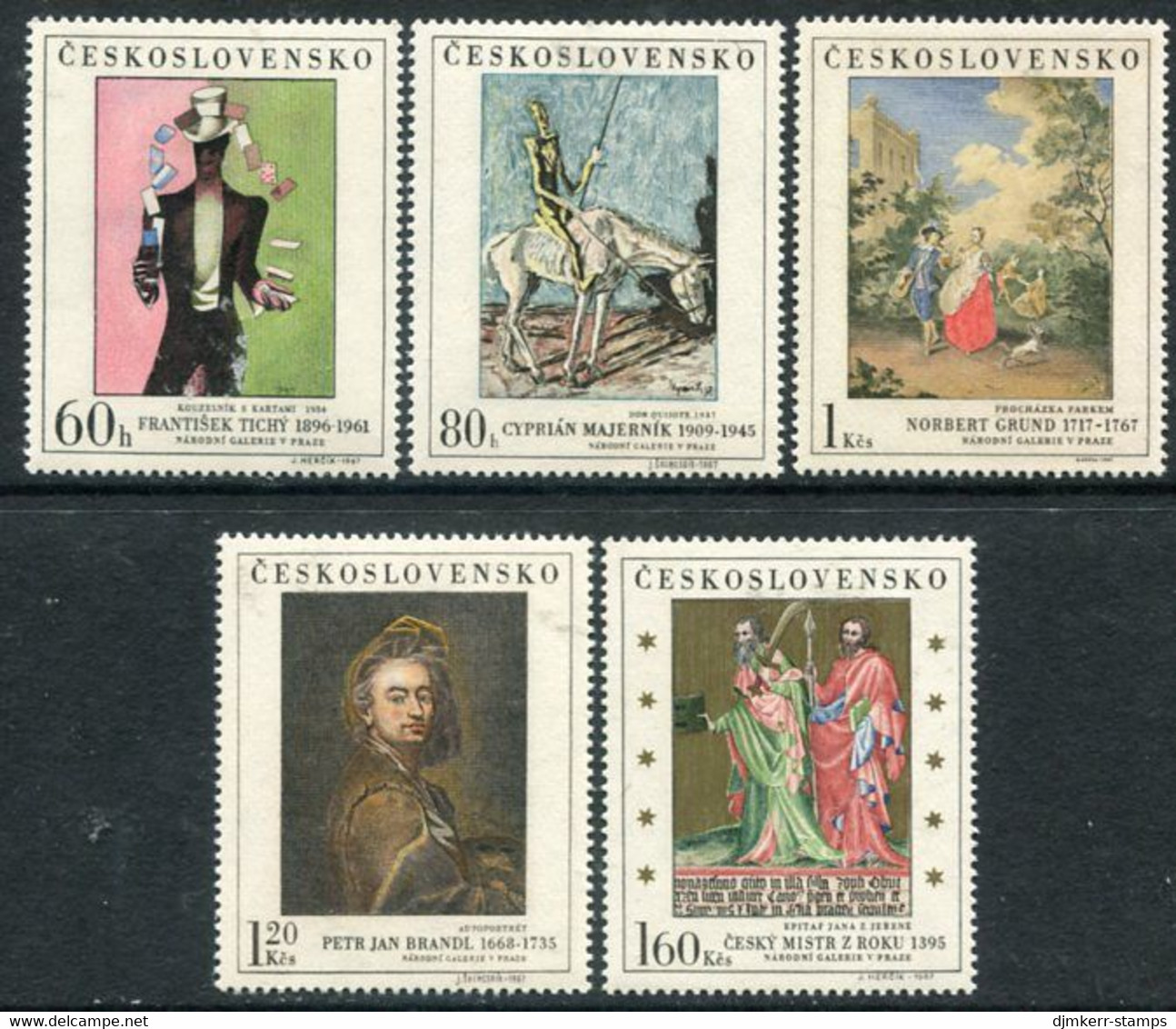 CZECHOSLOVAKIA 1967 National Gallery Paintings II MNH / **.  Michel  1748-52 - Nuovi