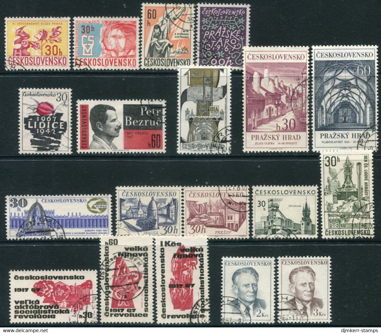 CZECHOSLOVAKIA 1967 Thirteen Complete Issues Used. - Used Stamps