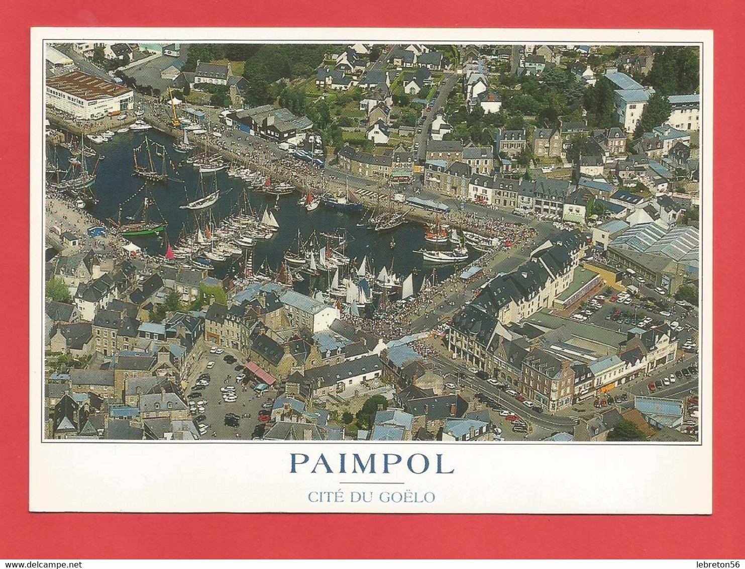 C.P.M.( 22)« PAIMPOL » Jolie Vue Générale  ;  Vieux Gréements Au Port Vu Du Ciel X2phots - Paimpol