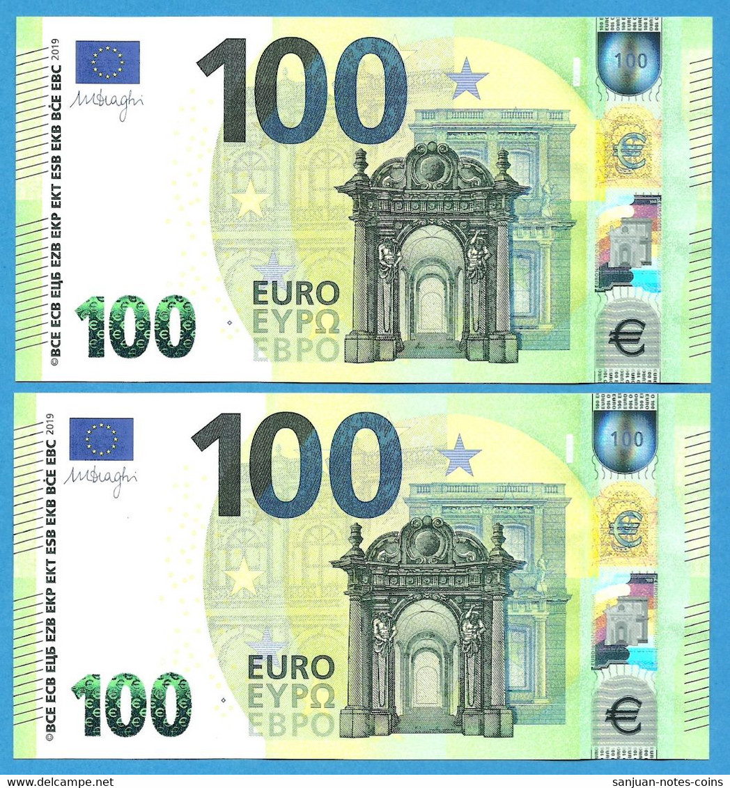 100 EURO SPAIN DRAGHI PAREJA VA-V003 UNC-FDS (D130) - 100 Euro