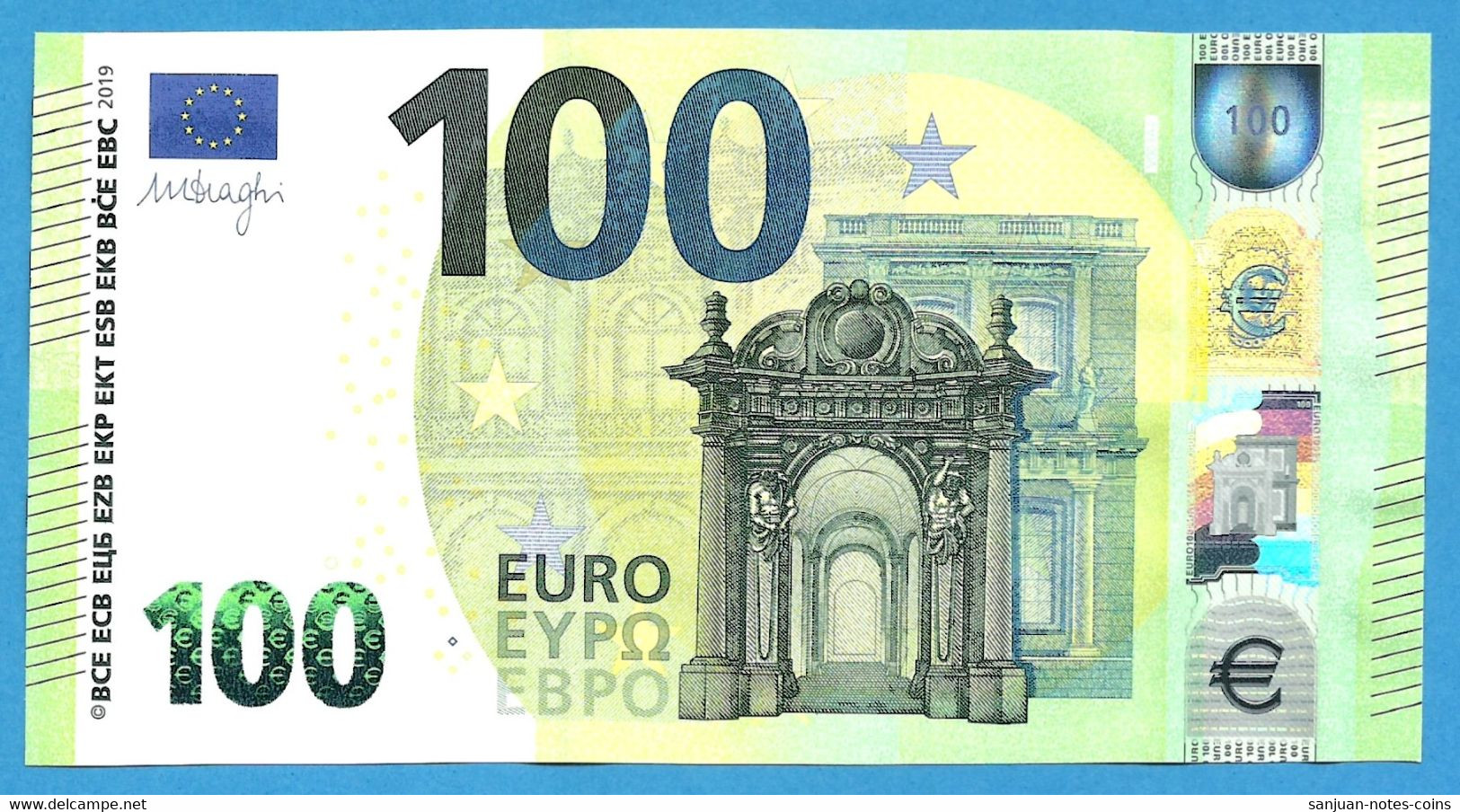 100 EURO SPAIN DRAGHI  VA-V003 UNC-FDS (D131) - 100 Euro