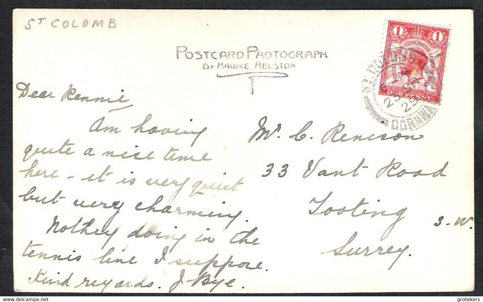 NEWQUAY Mawgan Porth 1929 Sent From ST COLUMB - Newquay