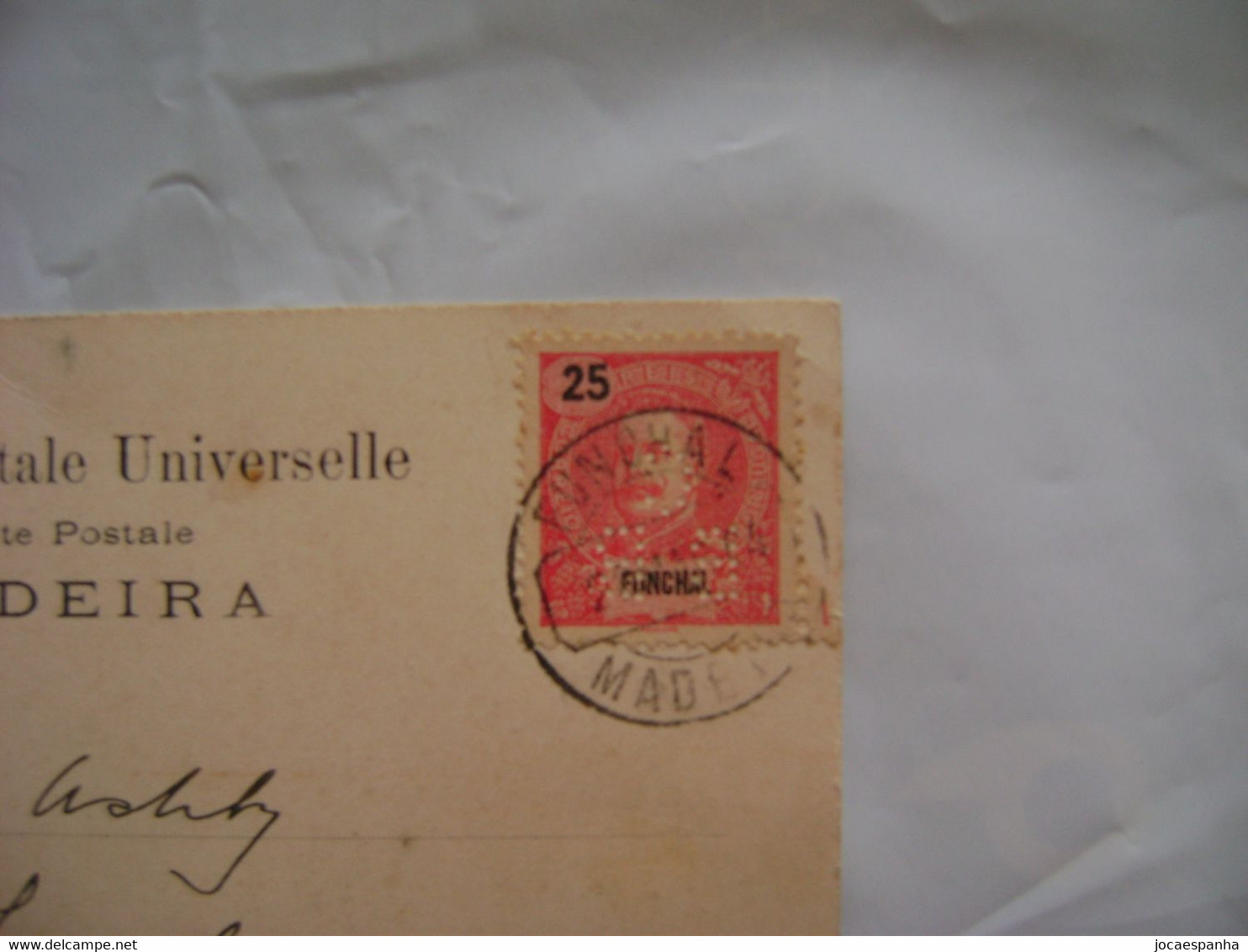 MADEIRA - POSTCARD SENT FROM FUNCHAL TO ENGLAND WITH 1 "BB/C" PERFIN IN 1904 IN THE STATE - Andere & Zonder Classificatie