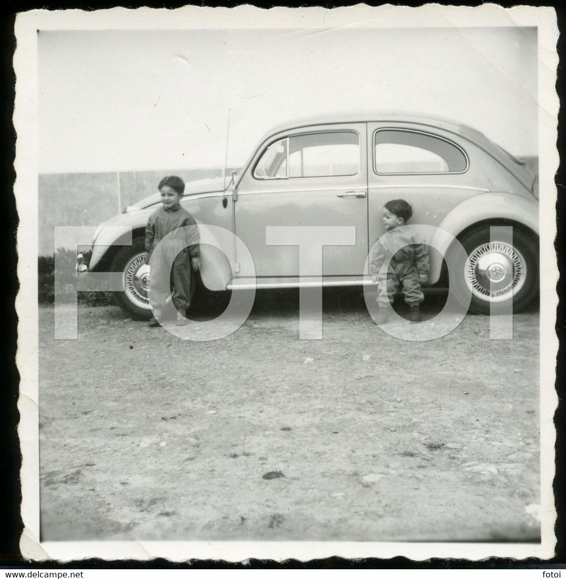1962 ORIGINAL AMATEUR PHOTO FOTO VW VOLKSWAGEN BEETLE PEGO DO ALTAR  PORTUGAL - Cars