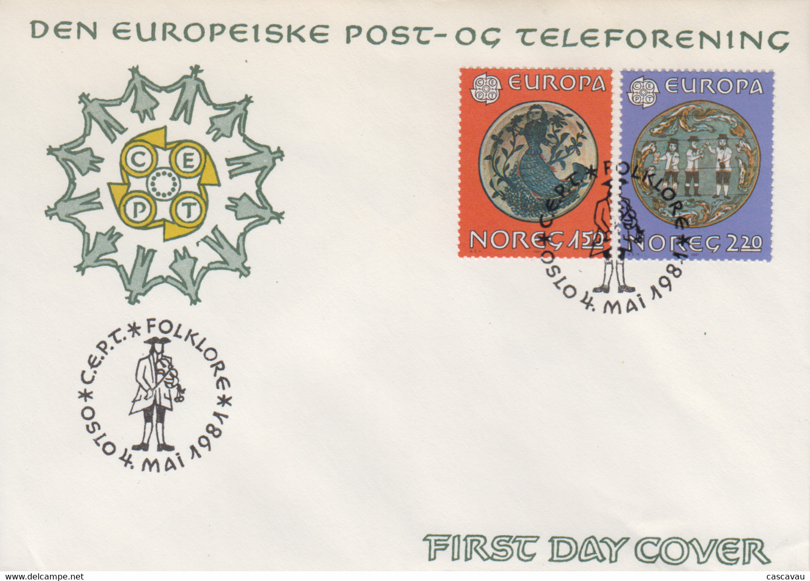 Enveloppe  FDC   1er  Jour   NORVEGE     Paire    EUROPA    1981 - 1981